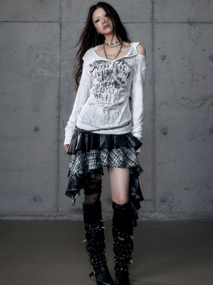 Backless Hooded Long Sleeve Bottom Top【s0000013469】