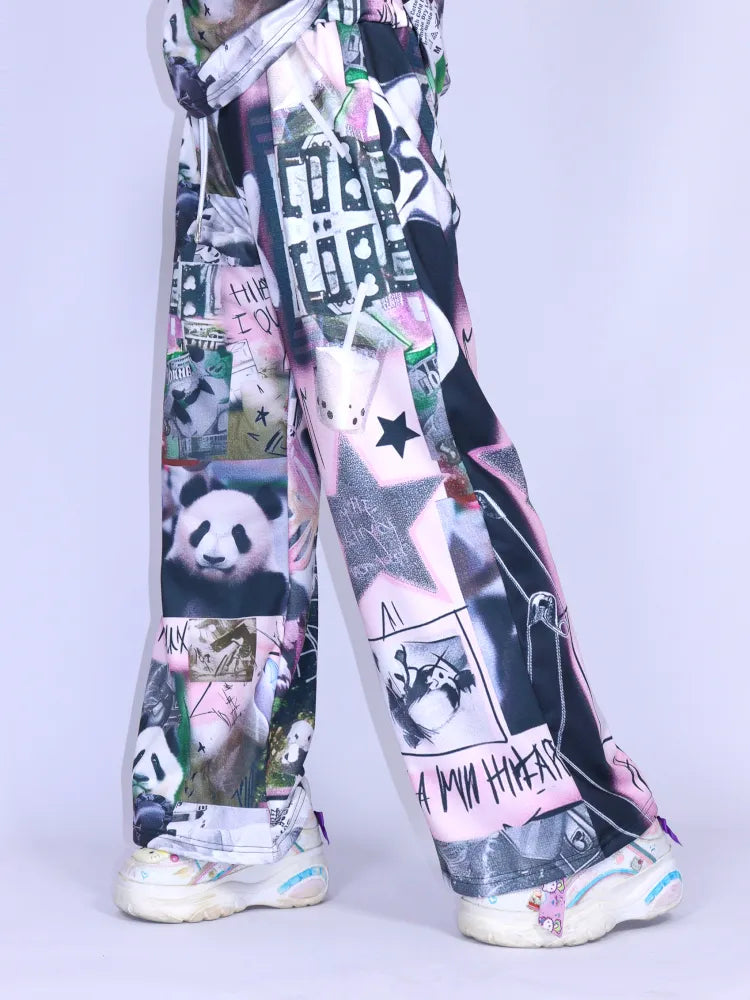 Panda Relaxed-Fit Wide-Leg Pants【s0000013976】