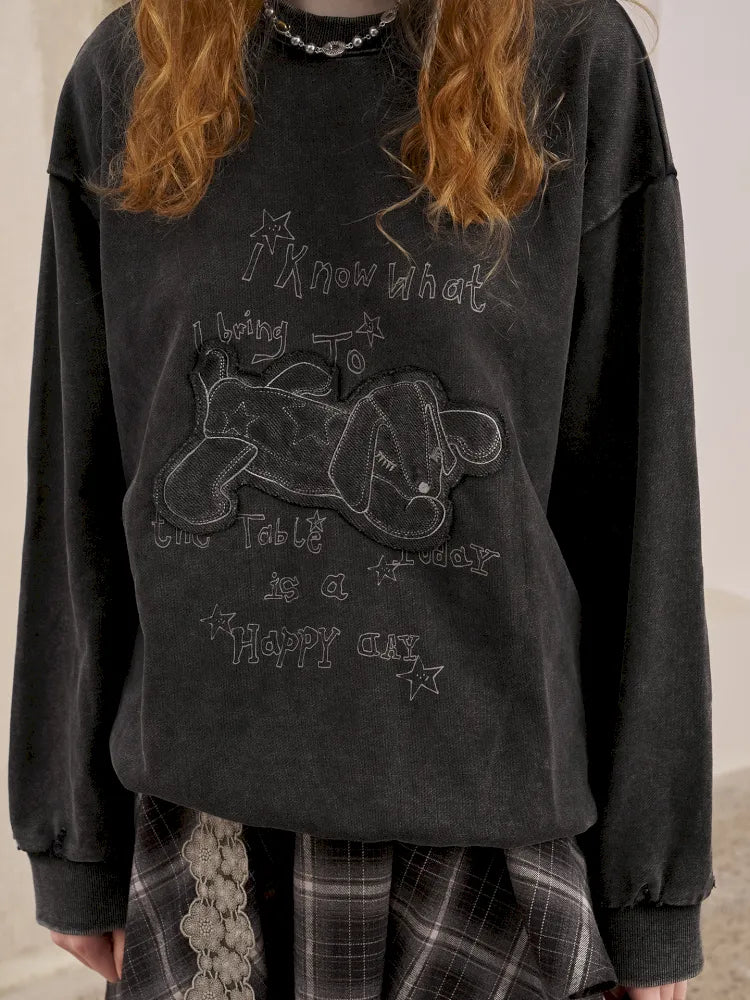 Oversized Long-Sleeve Pullover Sweatshirt【s0000014050】