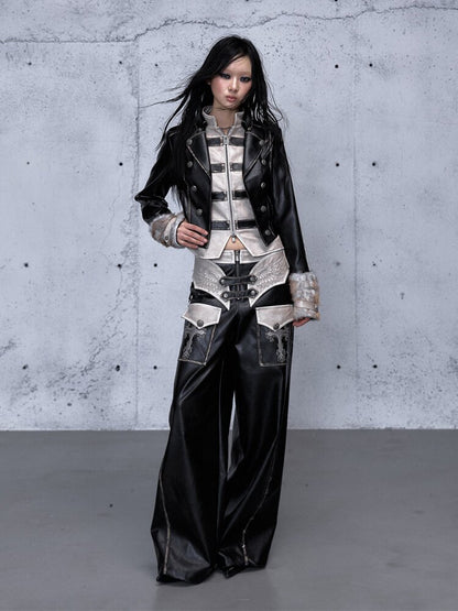 Fake Two Knight Leather Jacket【s0000015543】