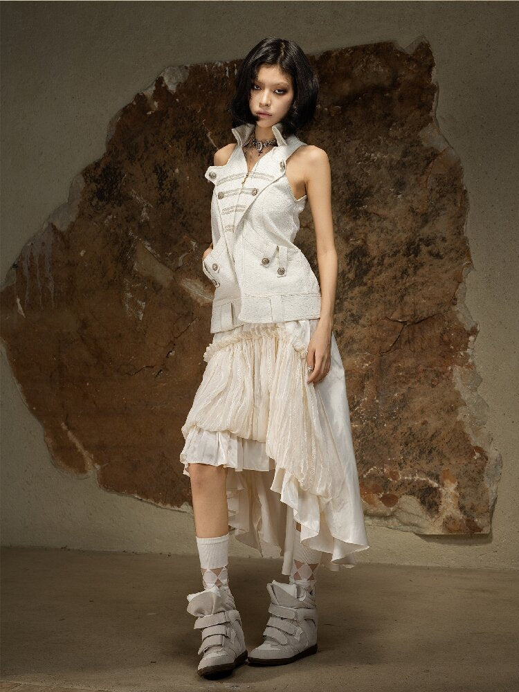 Sleeveless Halterneck Vest Shirt Top【s0000016885】