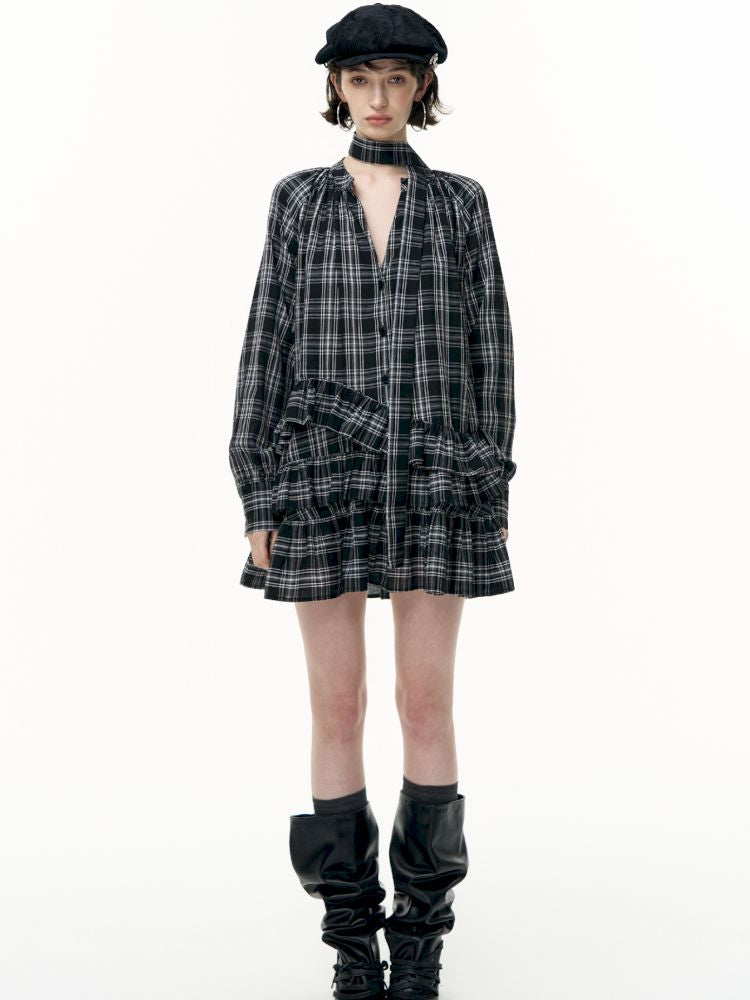 Plaid Ruffle Dress【s0000013739】