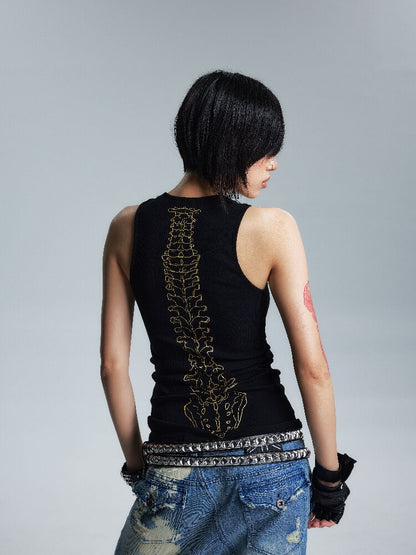 Two Color Slimming Metal Chain Vest【s0000016999】