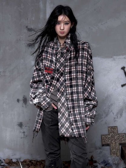 Rock Rebel Punk Check Shirt Jacket【s0000014656】