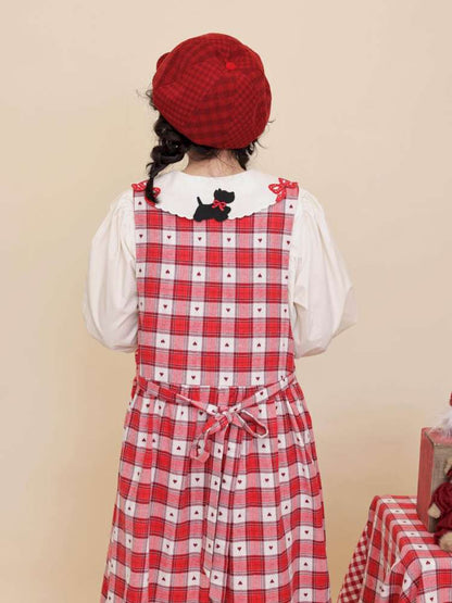 Puppy Bow Embroidery Lace Shirt【s0000015099】
