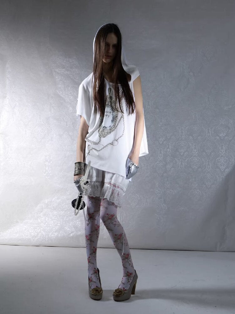 Vintage Gem Print Diamond T-Shirt【s0000015913】