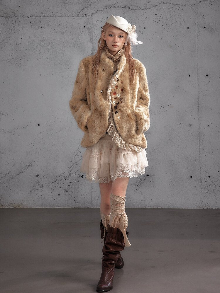 Plush Eco-Friendly Fur Coat【s0000019161】