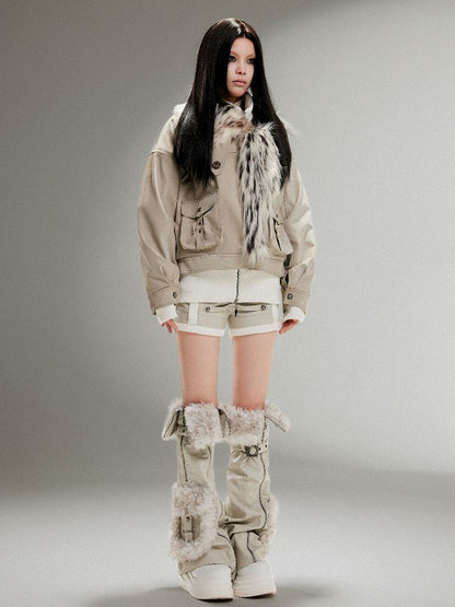 Fake Two Piece Pu Leather Jacket【s0000011252】