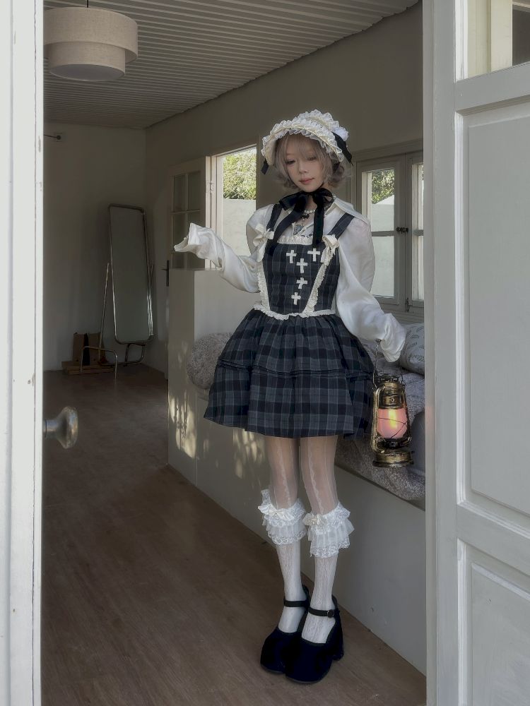 Waisted Fishbone Lace Bow Tie Dress【s0000011341】