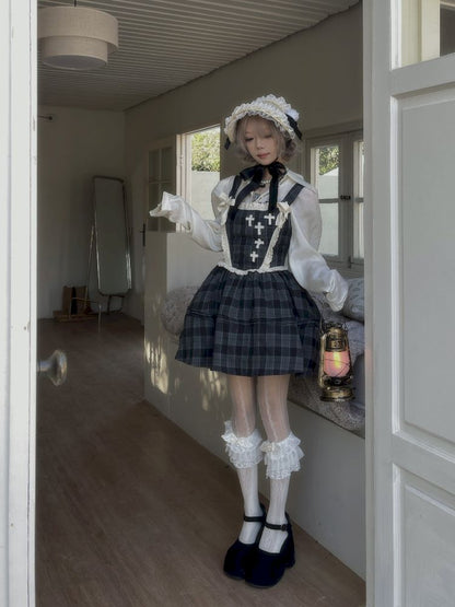 Waisted Fishbone Lace Bow Tie Dress【s0000011341】