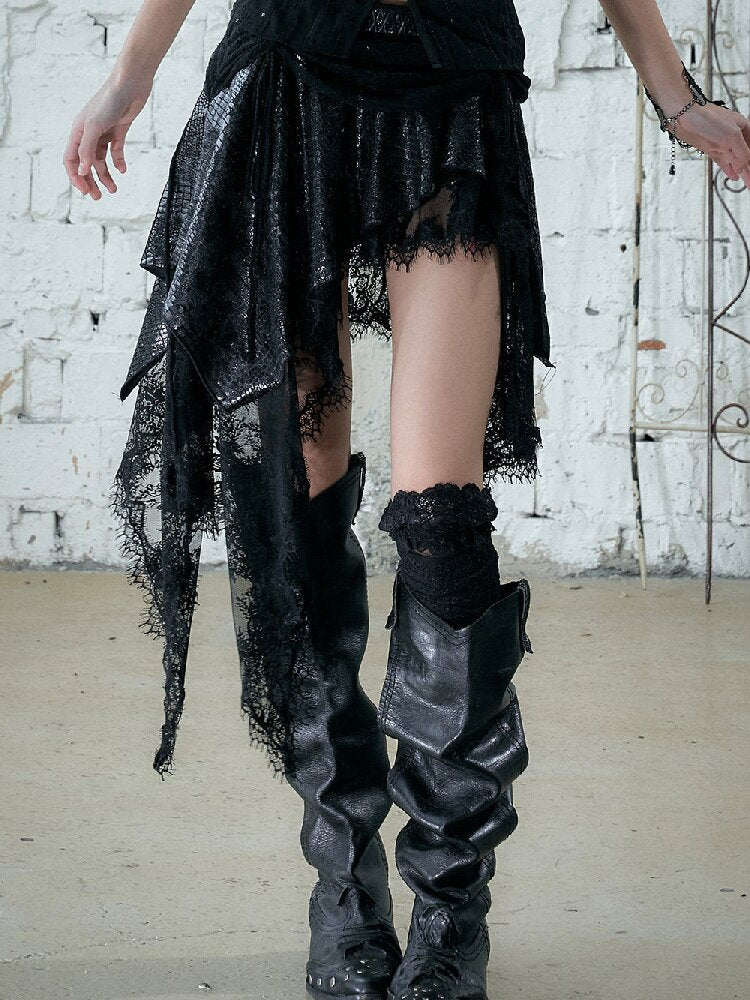 Baroque Velvet Lace A-Line Skirt【s0000016988】