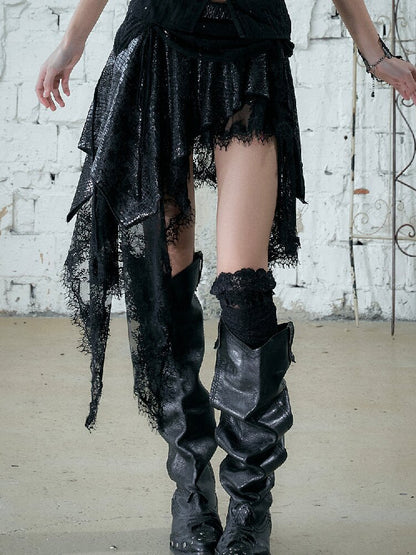 Baroque Velvet Lace A-Line Skirt【s0000016988】