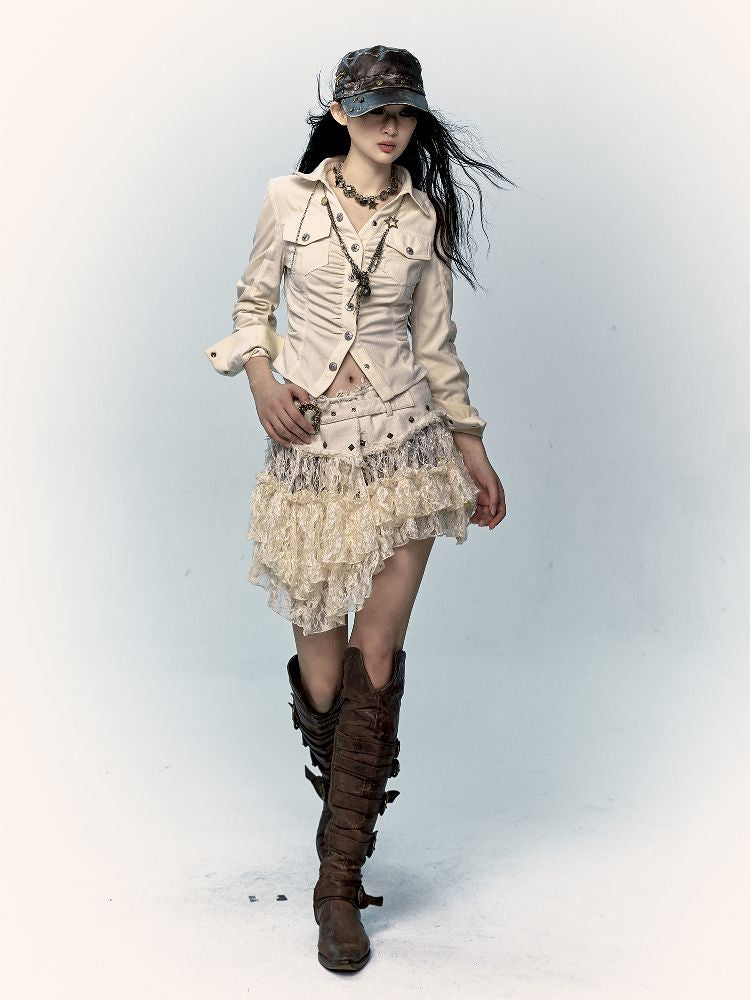 Lace Mesh Half Skirt【s0000011431】