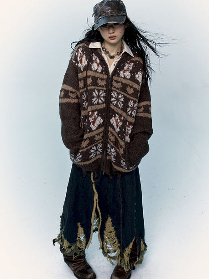 Mohair Wool Knit Cardigan Sweater【s0000011217】