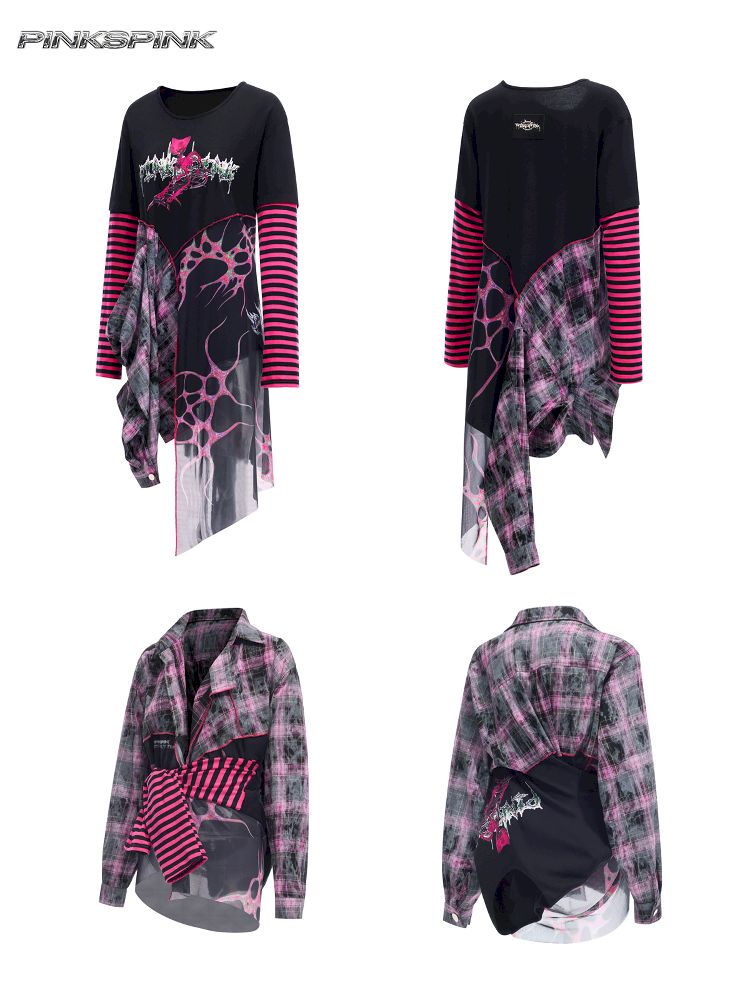 Patchwork Mesh Spice Dress【s0000012065】