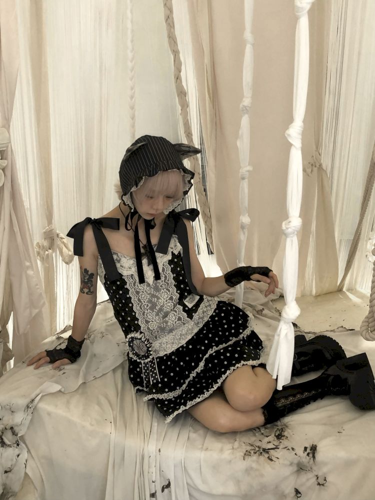 Lace Low Waist Halter Doll Dress【s0000013524】