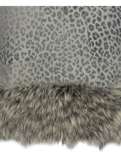 Snow Leopard Corduroy Short Skirt【s0000018068】