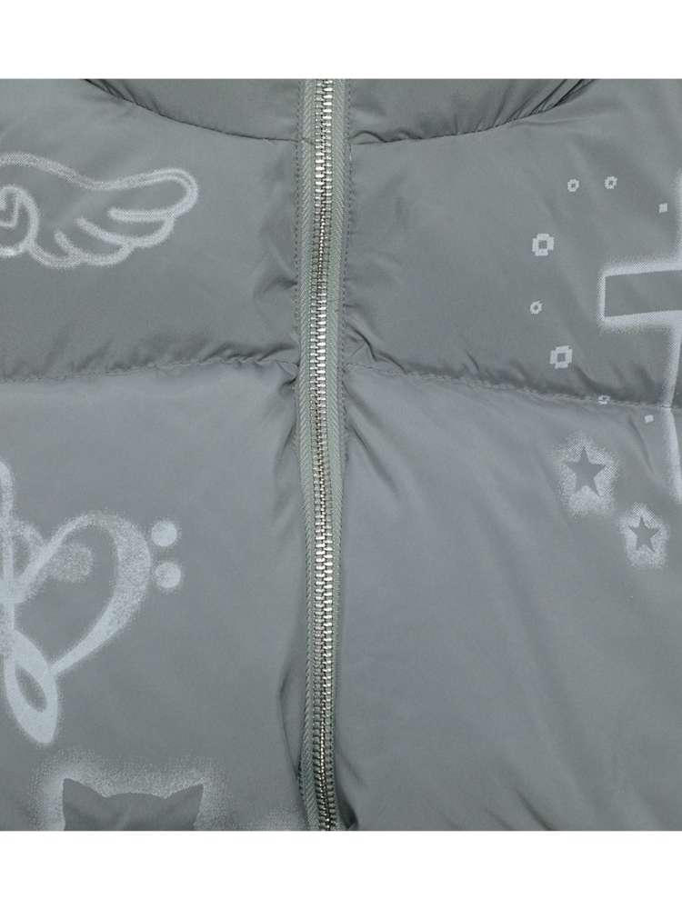 Dreamcore Blue Gray Reversible Padded Jacket【s0000014698】