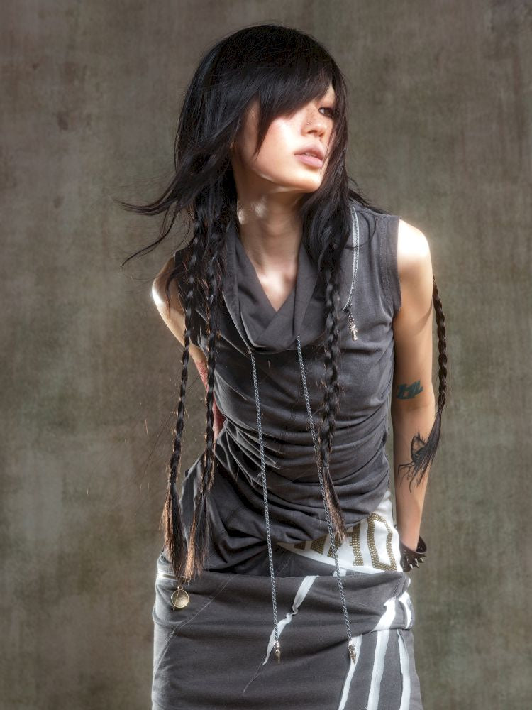 Irregular Pleated Multi-Wear Vest【s0000012658】