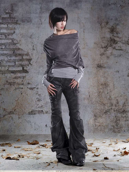 Off-the-shoulder knit top【s0000014488】