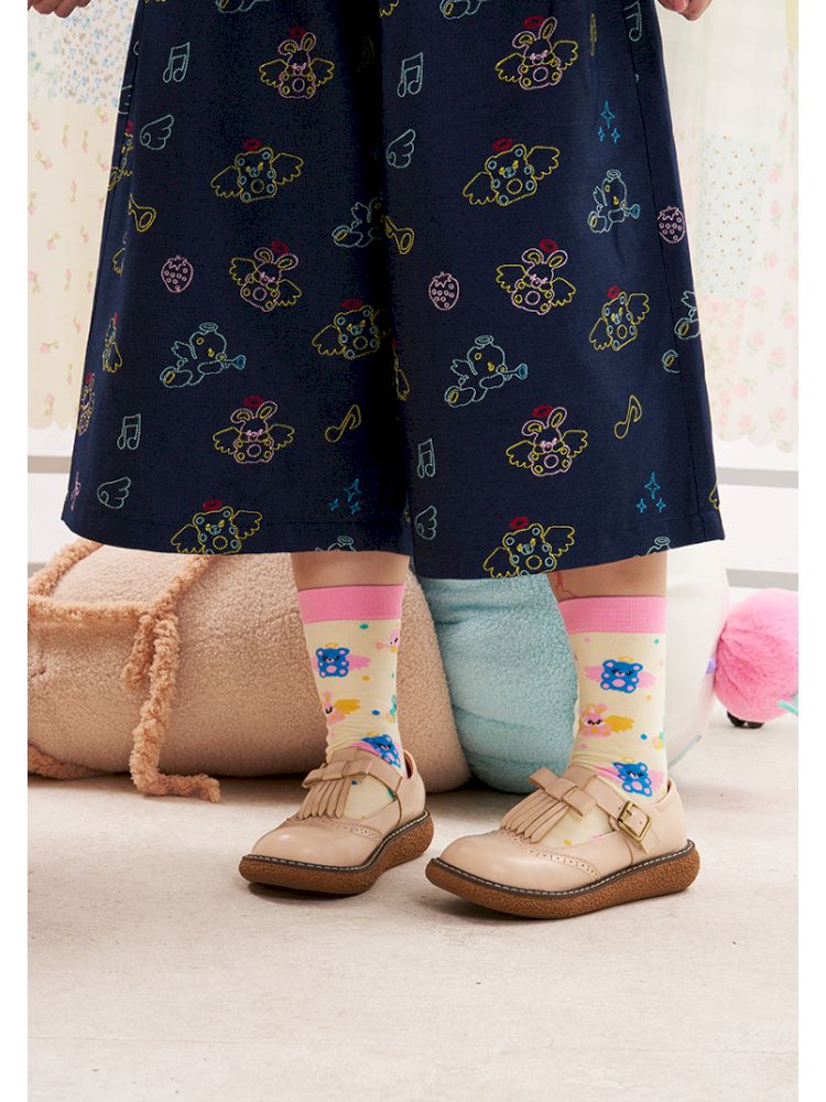 Animal angel knitted mid-calf socks【s0000013194】