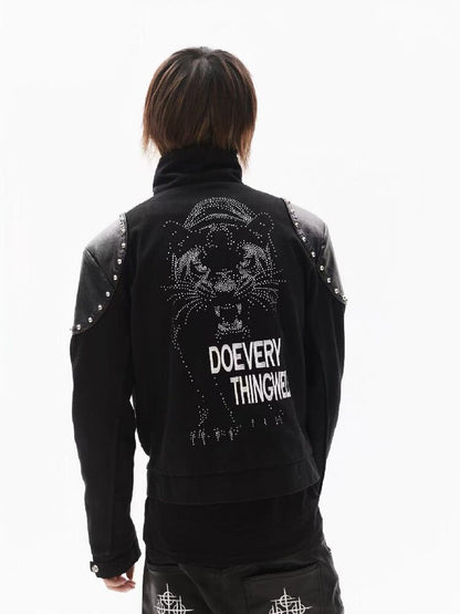 Leather Armor Rivet Canvas Jacket【s0000018352】