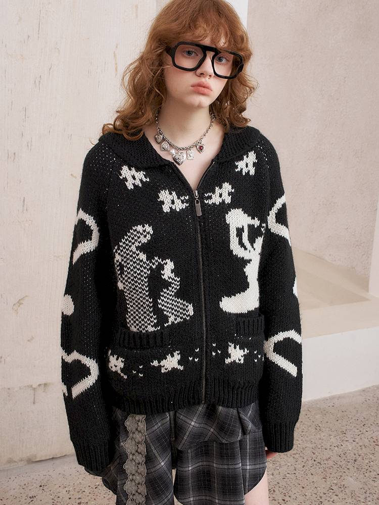 Fair Isle Autumn Knit Cardigan Jacket【s0000014388】