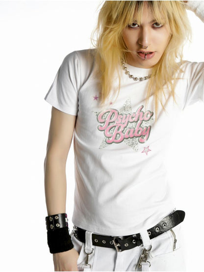 Street Positive Shoulder Slim Fit T-Shirt【s0000012457】