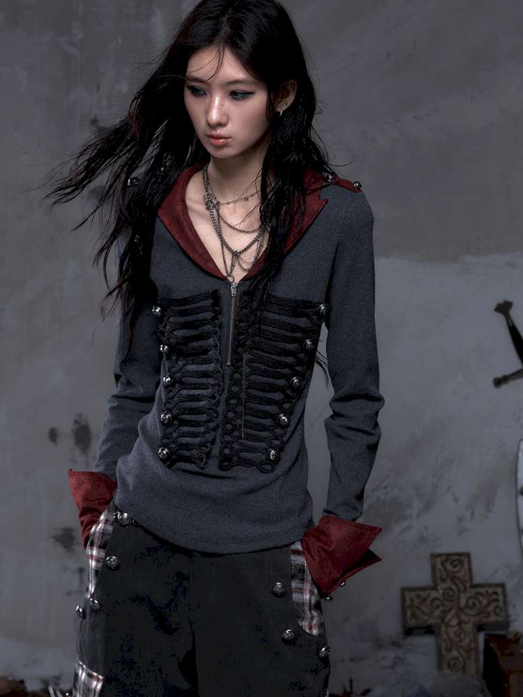 Vintage Punk Knight Slim Fit Shirt【s0000014652】