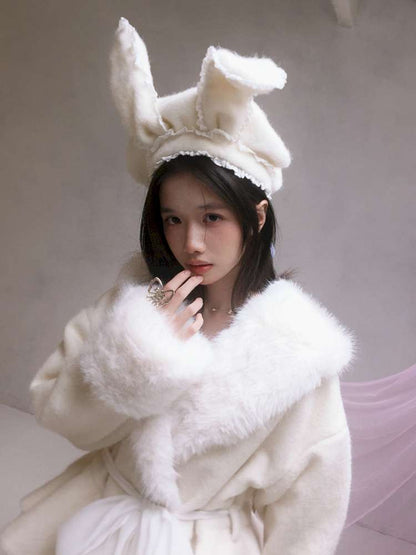 Rabbit-Eared Bendable Lace Beret【s0000014524】