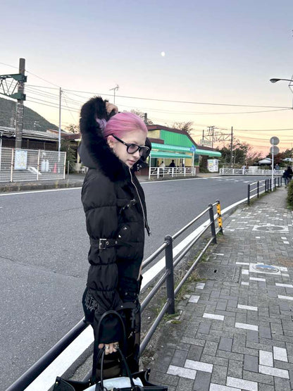 Detachable Hat Black Pink Two Tone Suit【s0000014679】