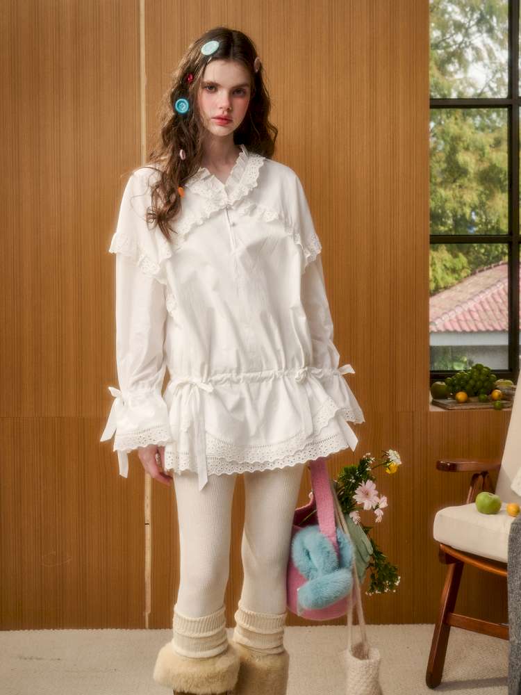 Organic Cotton Embroidery Patchwork Lace Dress【s0000014888】