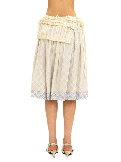 Thin Plaid Bow Spliced Skirt【s0000016087】