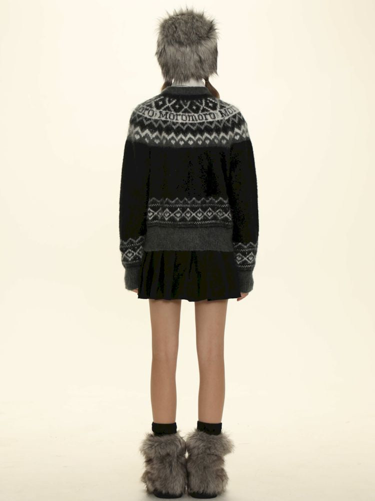 Fair Isle Striped Knit Top【s0000006024】