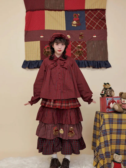 Bow-tie ruffled oversized shirt【s0000014172】