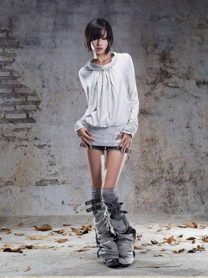 Pull-Over Collar Knit Dress【s0000014491】