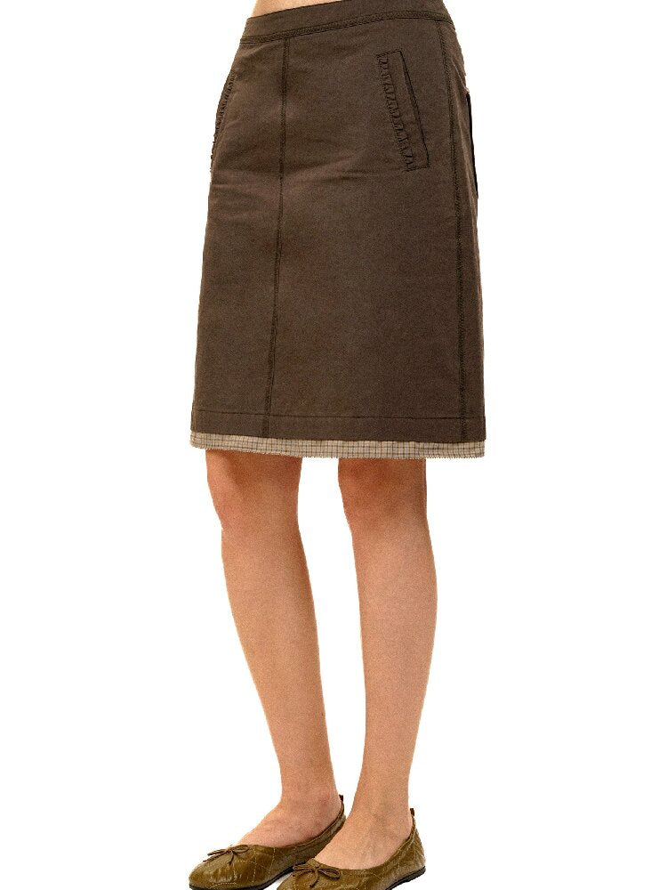 Patchwork Plaid Pleated Midi Skirt【s0000017940】