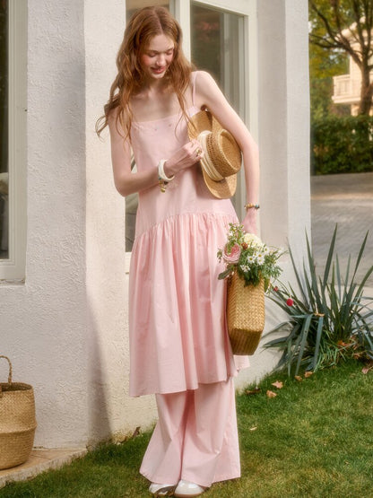 Pink Cotton Embroidered Shirt Dress【s0000015620】