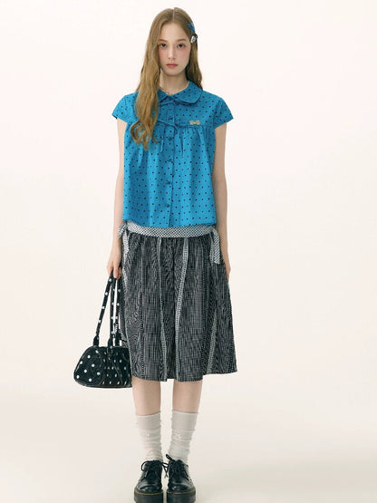 Retro Academy Plaid Polka Dot Skirt【s0000017154】