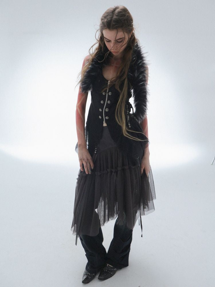 Tulle Pleated Tiered Layered Skirt【s0000013907】