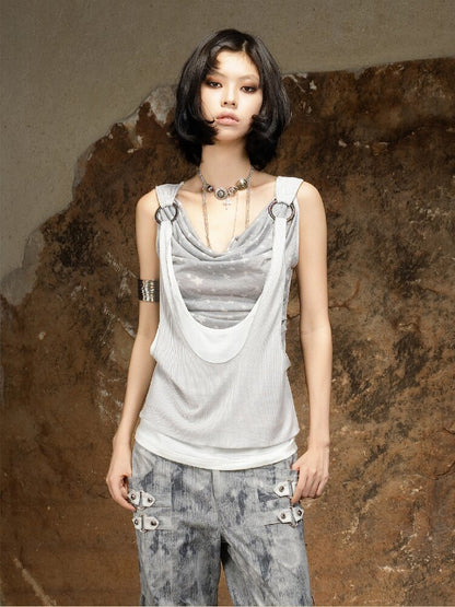 Original Irregular Sleeveless Vest Top【s0000016882】