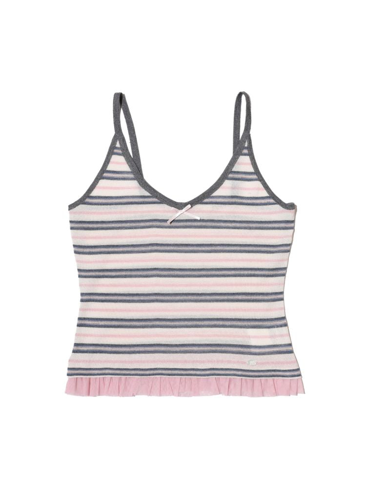 Mesh Shell Label Camisole Tank Top【s0000013447】