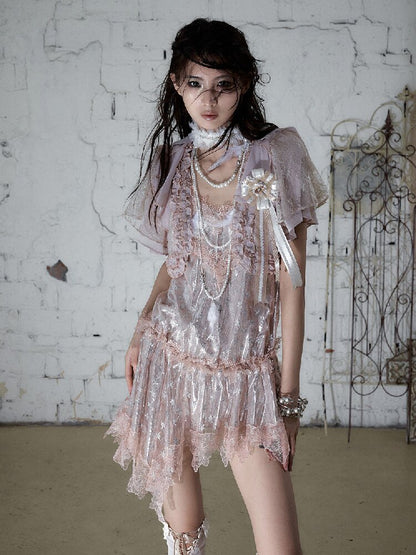Vintage Court Chiffon Lace Cover-Up【s0000017244】