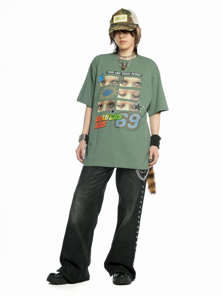 Hip Hop Trend Couple Loose Multicolor T-Shirt【s0000013603】