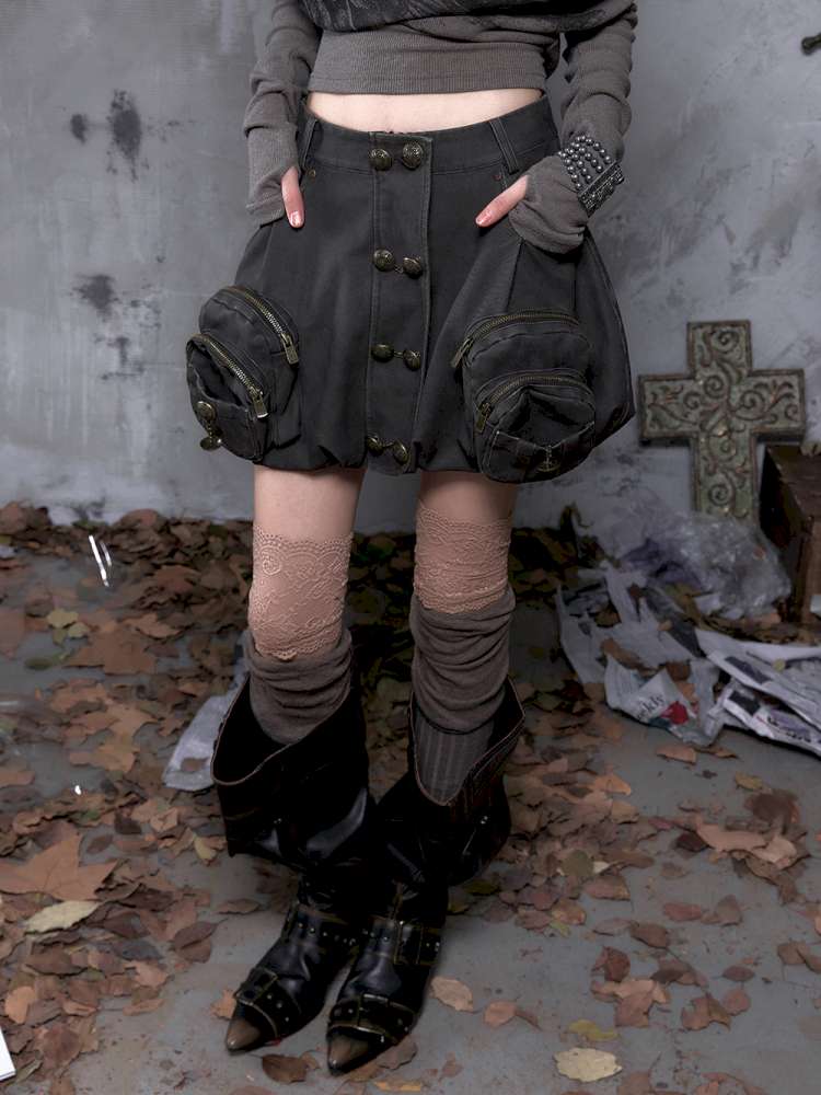 Workwear Flower Bud Skirt【s0000014463】