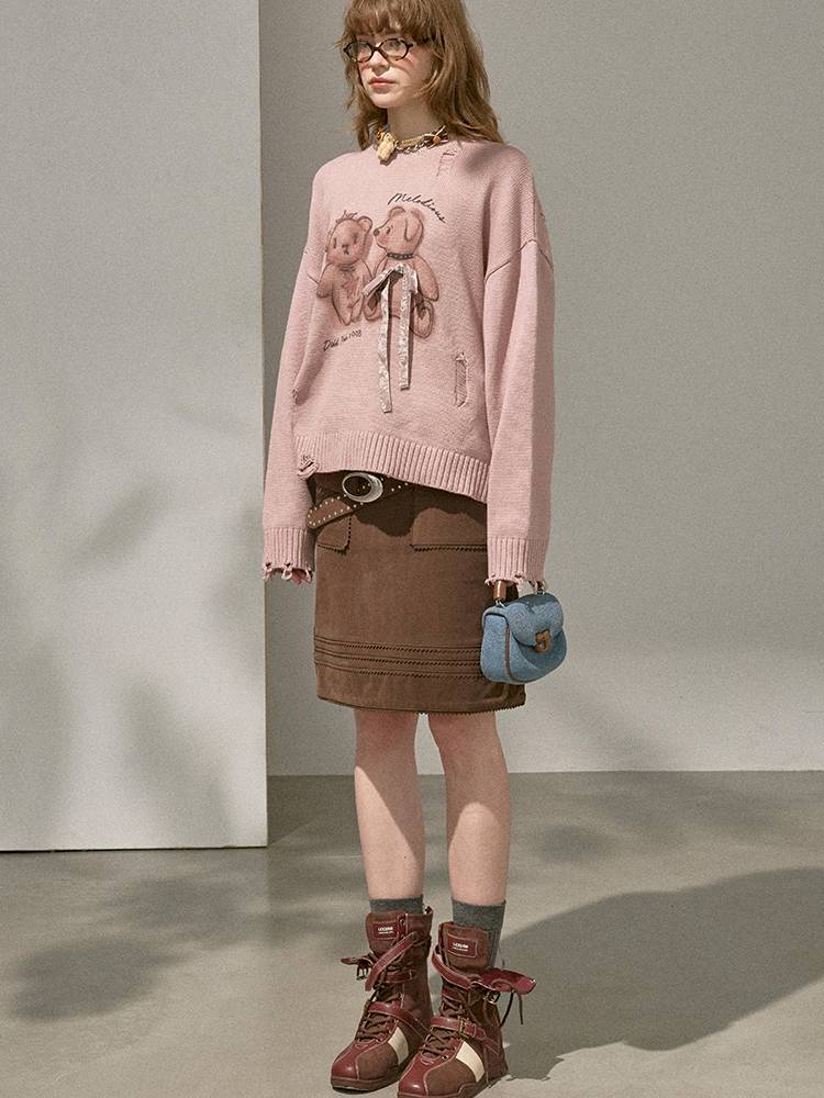 Oversized Long-Sleeve Knit Sweater【s0000014392】