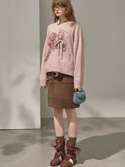 Oversized Long-Sleeve Knit Sweater【s0000014392】
