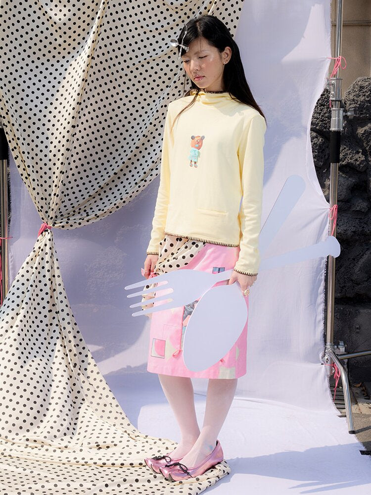 Printed Hood Girl Long Sleeve T【s0000015848】