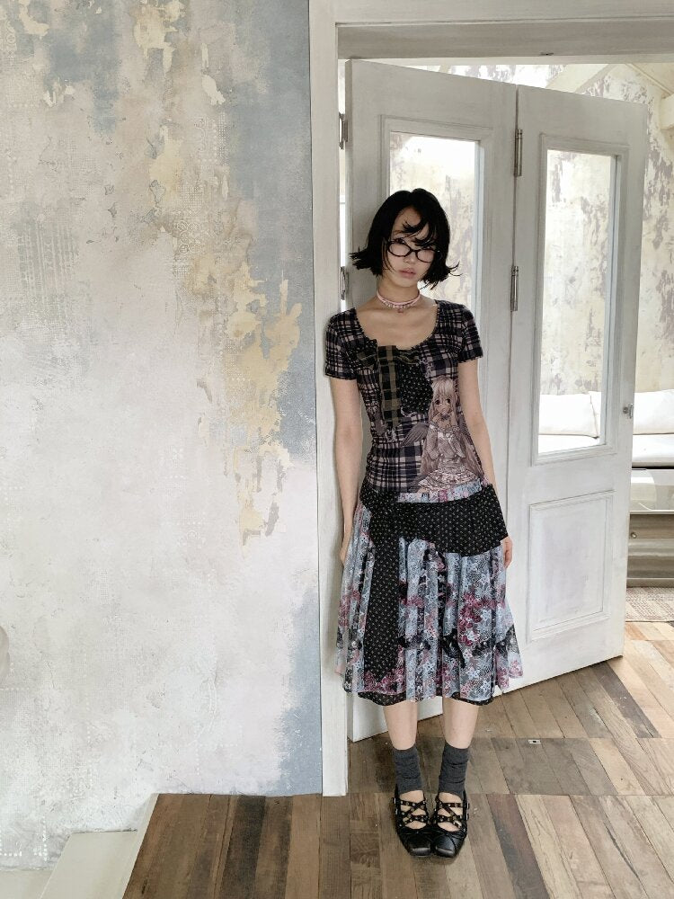Jacquard Cross Vintage Maxi Skirt【s0000018085】