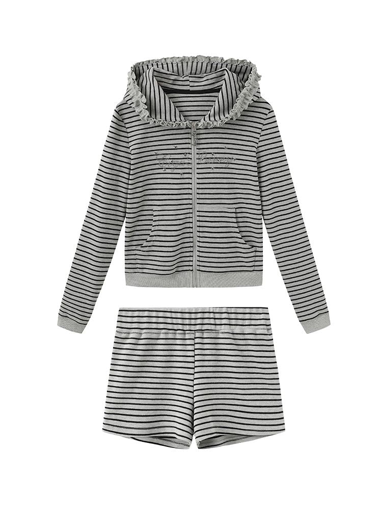 Striped Hooded Sweatshirt【s0000011417】